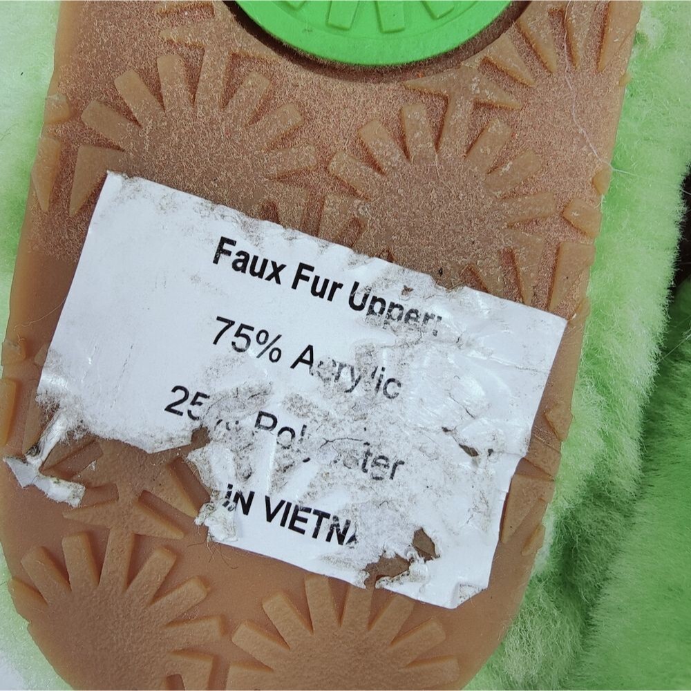 UGG Fluff Yeah Green Tie Dye Faux Fur Sheepskin Slingback Slides Slippers, Sz 6 - Picture 16 of 16